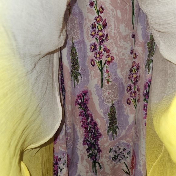 HD In Paris For Anthropology Floral Short Sleeve Dress Size 4 - Picture 5 of 7